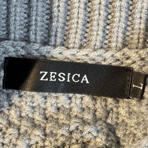 Women’s Zesica’s turtleneck batwing chunky sweater, gray, large. - Picture 7 of 7